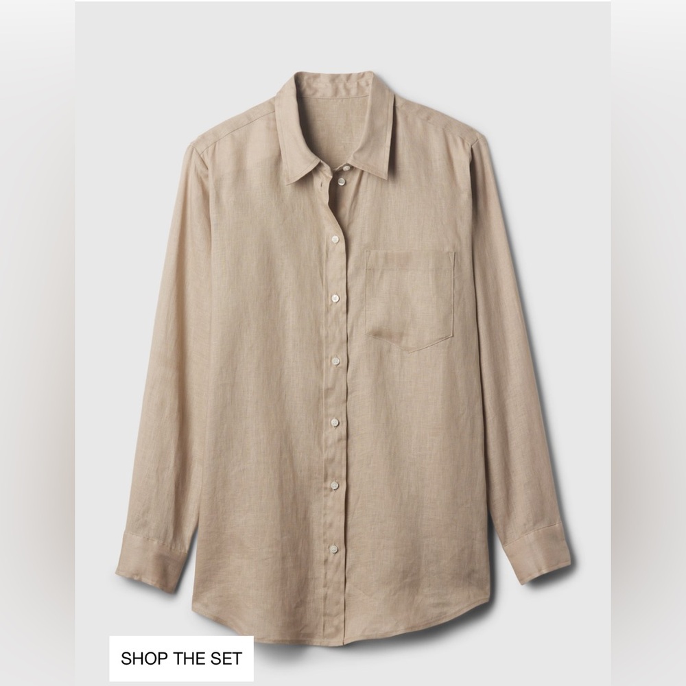 Gap Linen Boyfriend Shirt button down Small